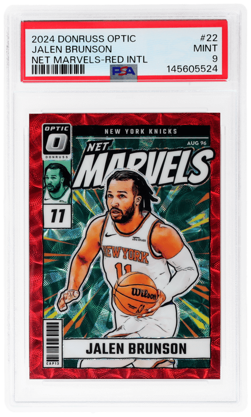 2024 Donruss Optic Net Marvels Red International Jalen Brunson #22 PSA 9