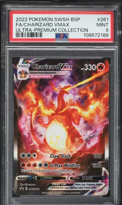 2022 Pokemon Sword & Shield Promo Ultra Premium Full Art Charizard VMAX #261 PSA 9 MINT