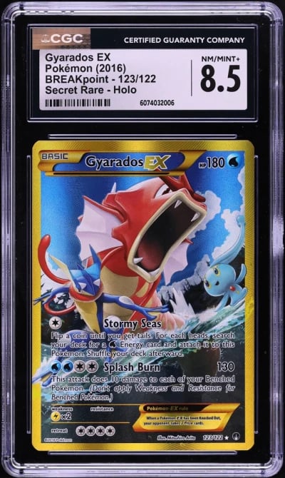 2016 Pokemon XY BREAKpoint Full Art Gyarados EX #123 CGC 8.5 NM-MT+