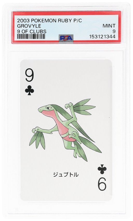 2003 Pokemon Ruby Version Playing Cards 9 of Clubs Grovyle PSA 9