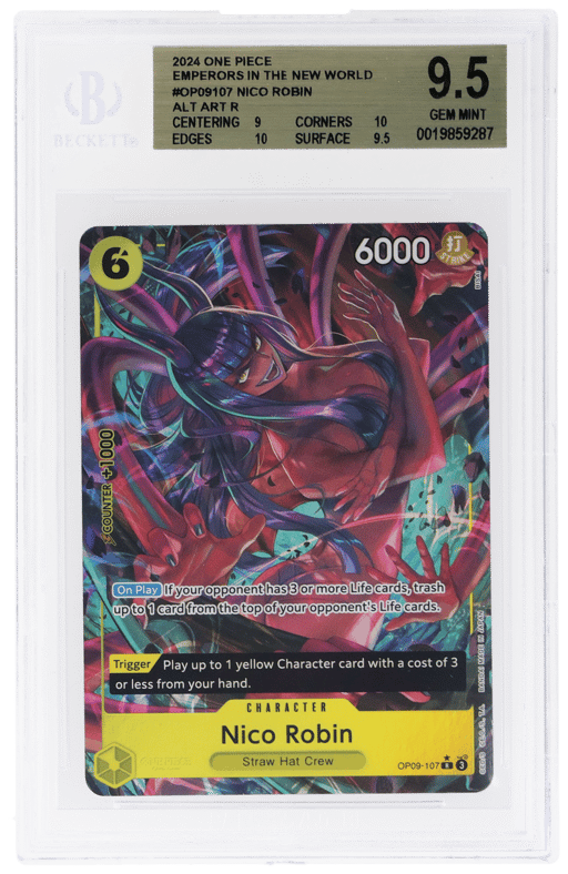 2024 One Piece Emperors In the New World Alternate Art Nico Robin #OP09107 BGS 9.5