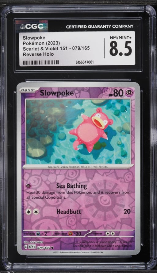 2023 Pokemon Scarlet & Violet 151 Reverse Holo Slowpoke #79 CGC 8.5 NM-MT+