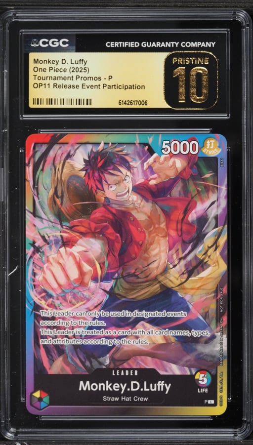2025 One Piece Promo OP11 Release Event Participation Leader Monkey D. Luffy #P CGC 10 PRISTINE