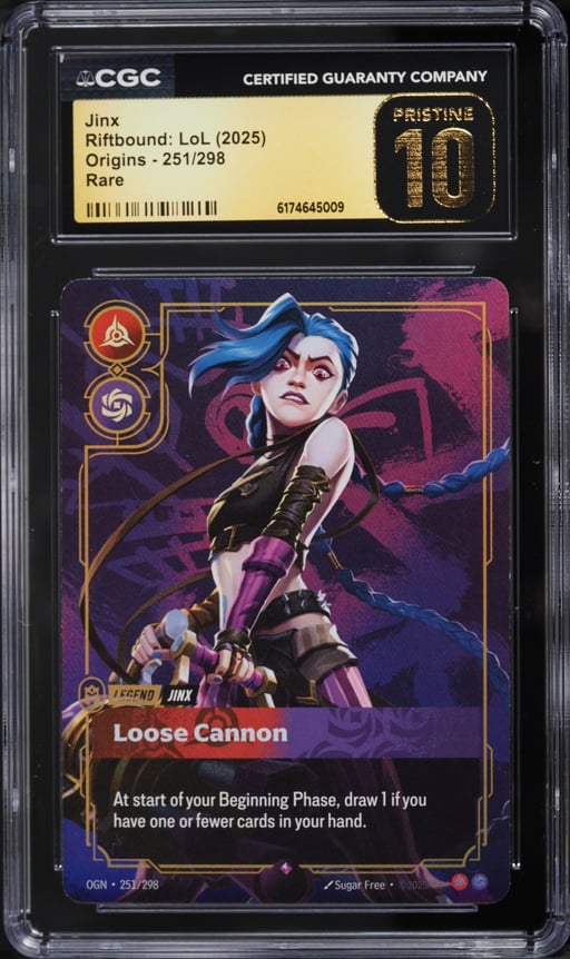 2025 Riftbound League Of Legends LoL Origins Jinx #251 CGC 10 PRISTINE