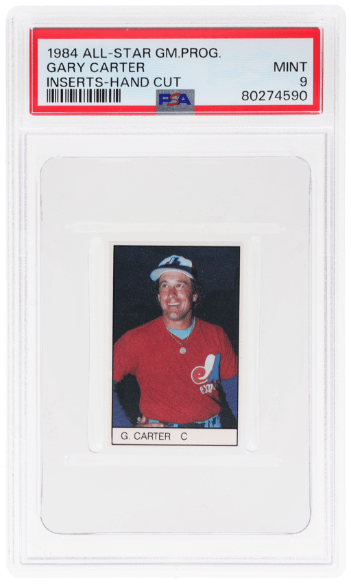 1984 All-Star Game Program Inserts Hand Cut Gary Carter PSA 9