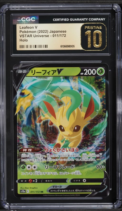 2022 Pokemon Japanese Sword & Shield VSTAR Universe Holo Leafeon V #11 CGC 10 PRISTINE