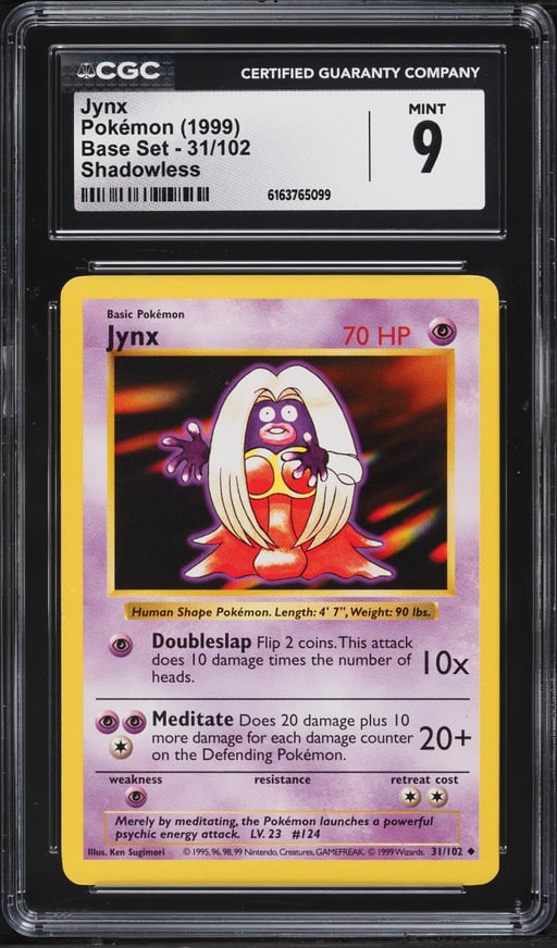 1999 Pokemon Base Set Shadowless Jynx #31 CGC 9 MINT