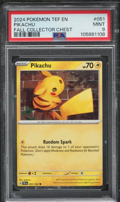 2024 Pokemon SV Temporal Forces Fall Collector Chest Pikachu #51 PSA 9 MINT