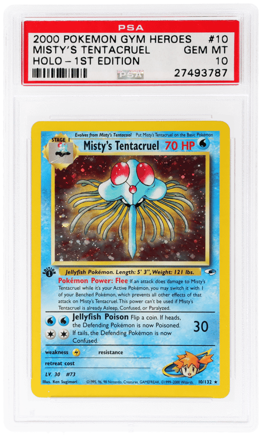 2000 Pokemon Gym Heroes 1st Edition Holo Misty's Tentacruel #10 PSA 10