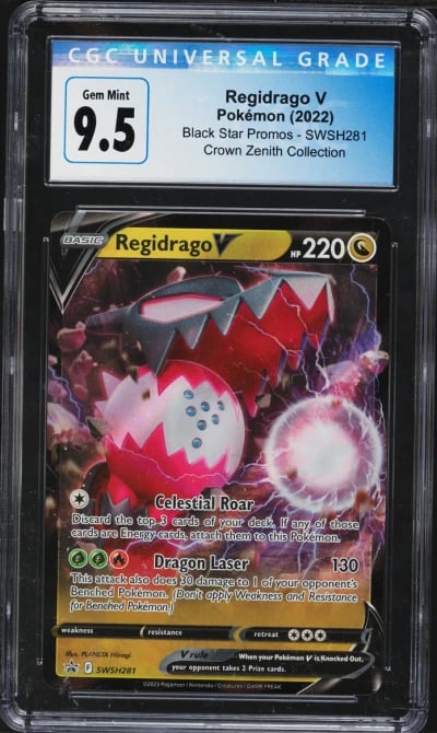 2022 Pokemon Sword & Shield Promo Crown Zenith Collection Regidrago V #SWSH281 CGC 9.5 GEM MINT