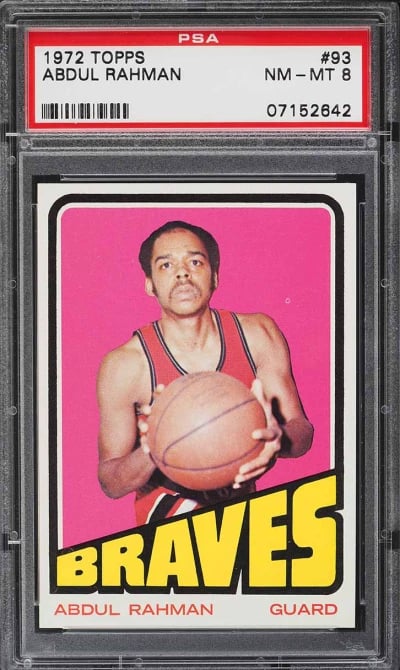 1972 Topps Basketball Abdul Rahman #93 PSA 8 NM-MT
