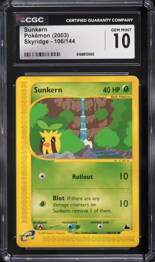 2003 Pokemon E-Card Skyridge Sunkern #106 CGC 10 GEM MINT