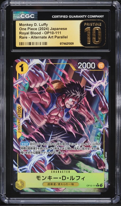 2024 One Piece Japanese Royal Blood Alt Art Monkey D. Luffy #OP10-111 CGC 10 PRISTINE