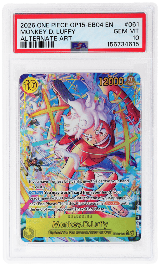 2026 One Piece Op15-Eb04-Adventure On Kami's Island Alternate Art Monkey D. Luffy #061 PSA 10