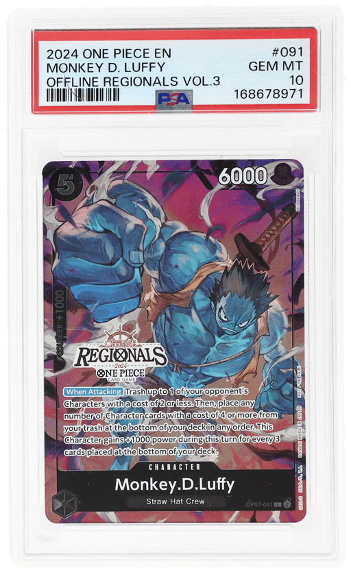 2024 One Piece Tournament Promo Offline Regionals Participant Monkey D. Luffy #OP07-091 PSA 10