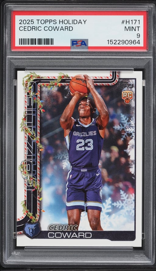 2025 Topps Holiday Cedric Coward ROOKIE #H171 PSA 9 MINT