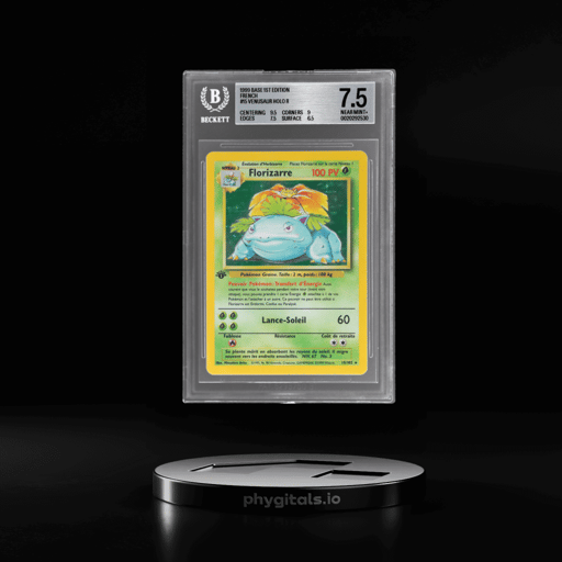 1999 Pokemon Base Set French 1st Edition Holo Venusaur #15 BGS 7.5