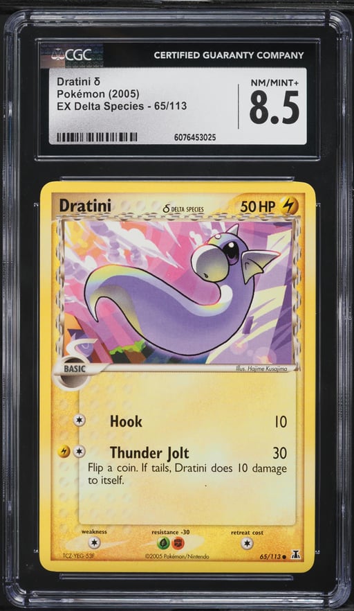 2005 Pokemon EX Delta Species Dratini #65 CGC 8.5 NM-MT+