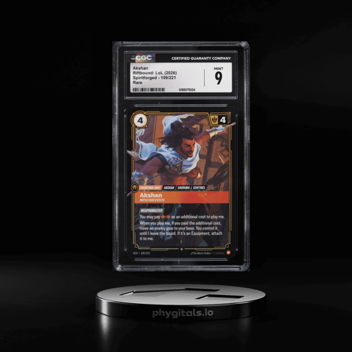 2026 Riftbound League Of Legends LoL Spiritforged Akshan #109 CGC 9 MINT