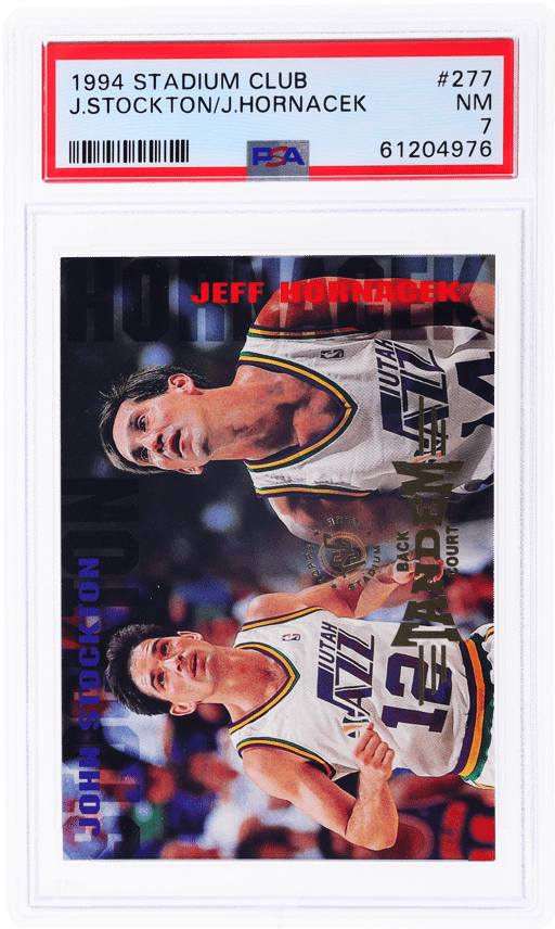 1994 Stadium Club Backcourt Tandem John Stockton/Jeff Hornacek #277 PSA 7