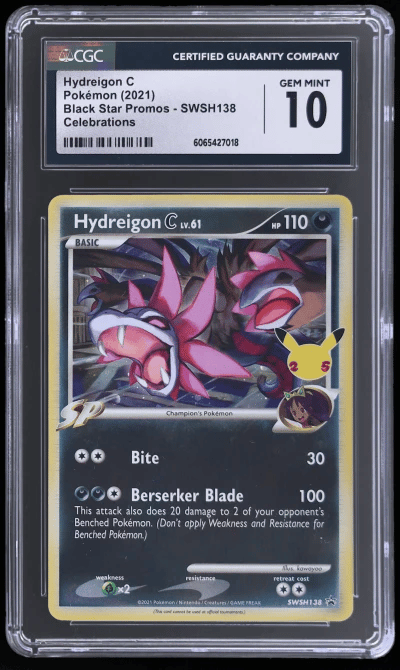 2021 Pokemon Promo Celebrations Collector Chest Hydreigon C #SWSH138 CGC 10
