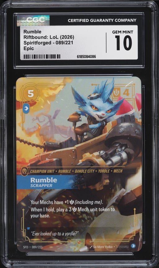 2026 Riftbound League Of Legends LoL Spiritforged Rumble #089 CGC 10 GEM MINT