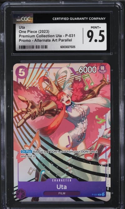 2023 One Piece Premium Collection Alt Art Uta #P-031 CGC 9.5 MINT+