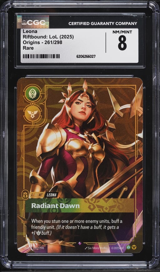 2025 Riftbound League Of Legends LoL Origins Leona #261 CGC 8 NM-MT