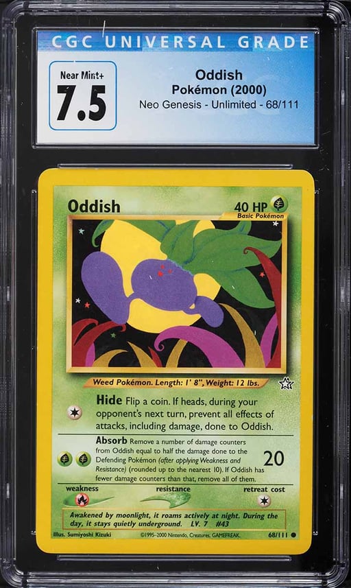 2000 Pokemon Neo Genesis Oddish #68 CGC 7.5 NRMT+