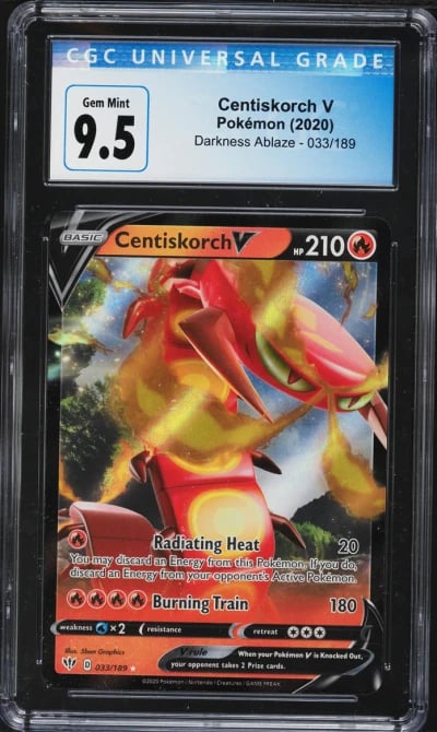 2020 Pokemon Sword & Shield Darkness Ablaze Holo Centiskorch V #033 CGC 9.5 GEM MINT