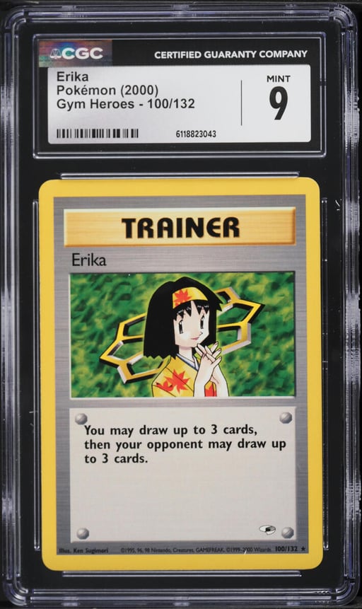 2000 Pokemon Gym Heroes Erika #100 CGC 9 MINT