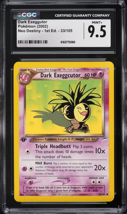 2002 Pokemon Neo Destiny 1st Edition Dark Exeggutor #33 CGC 9.5 MINT+