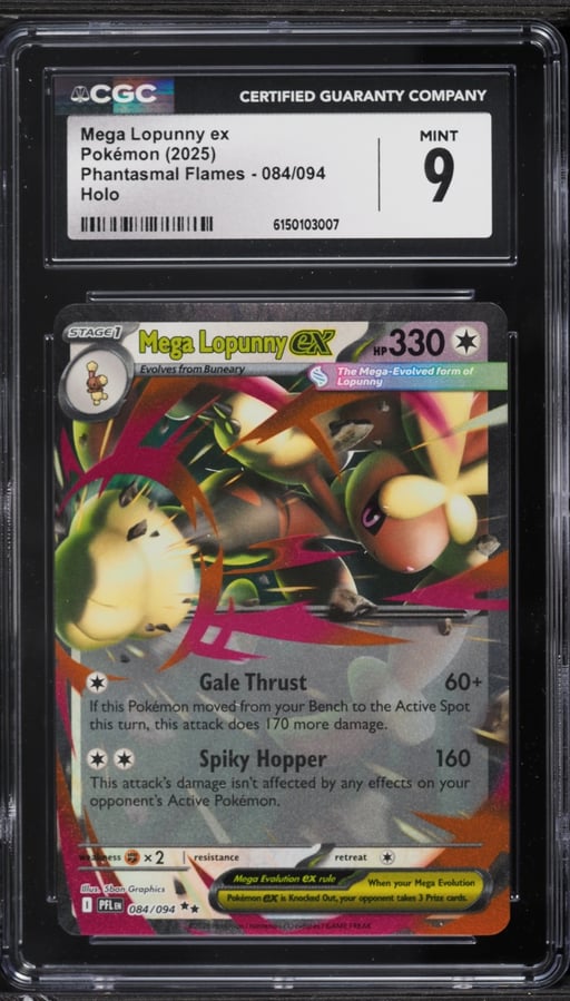 2025 Pokemon Mega Evolution Phantasmal Flames Holo Mega Lopunny Ex #84 CGC 9 MINT
