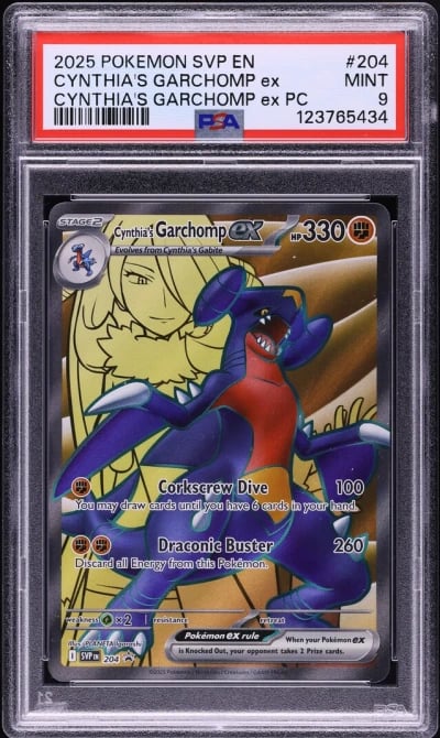 2025 Pokemon Scarlet & Violet Promo Cynthia's Garchomp ex #204 PSA 9 MINT
