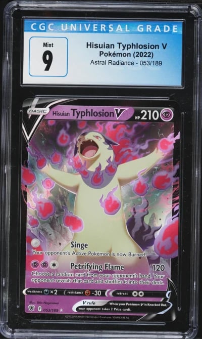 2022 Pokemon Sword & Shield Astral Radiance Hisuian Typhlosion V #53 CGC 9 MINT
