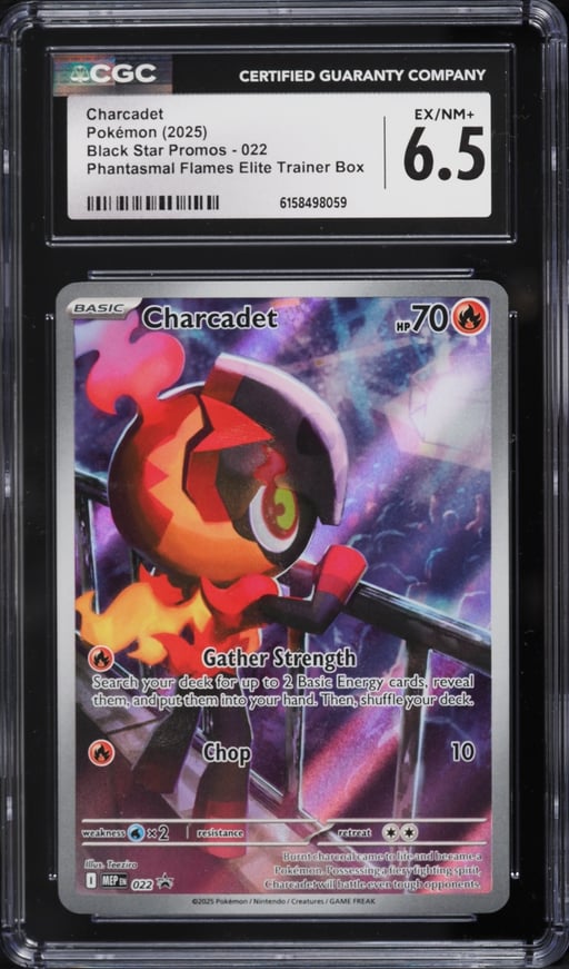 2025 Pokemon Mega Evolution Promo Phantasmal Flames ETB Alt Art Charcadet #22 CGC 6.5 EXMT+