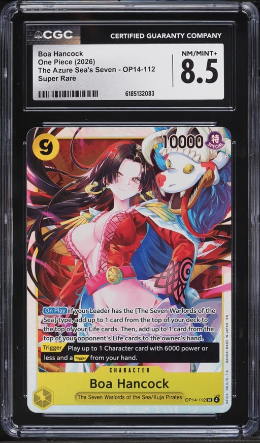 2026 One Piece The Azure Sea's Seven SR Boa Hancock #OP14-112 CGC 8.5 NM-MT+