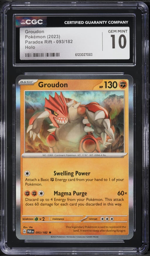 2023 Pokemon Scarlet & Violet Paradox Rift Holo Groudon #93 CGC 10 GEM MINT
