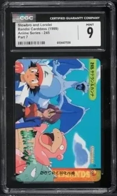 1999 Pokemon Japanese Carddass Anime Series Part 7 Slowbro And Lorelei #245 CGC 9 MINT