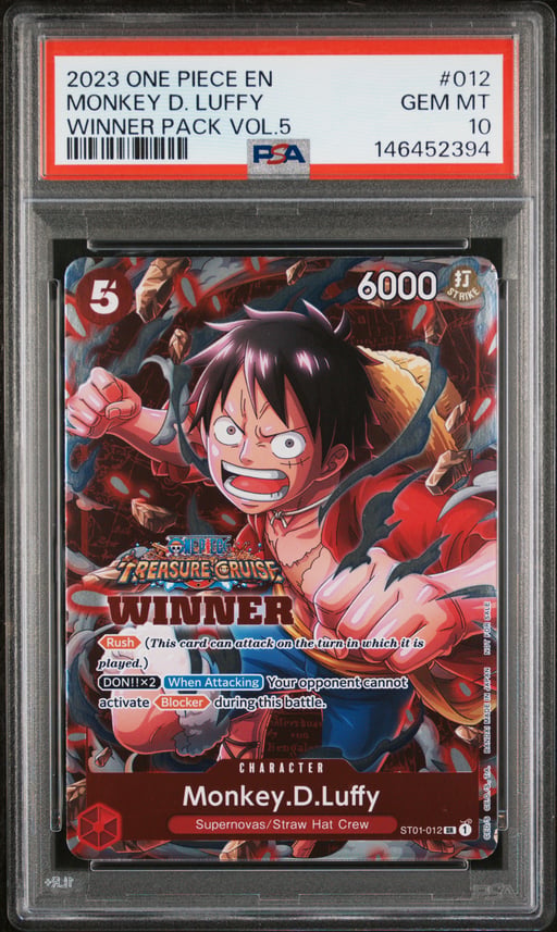 2023 ONE PIECE PROMOS 012 MONKEY D. LUFFY WINNER PACK VOL.5 PSA 10