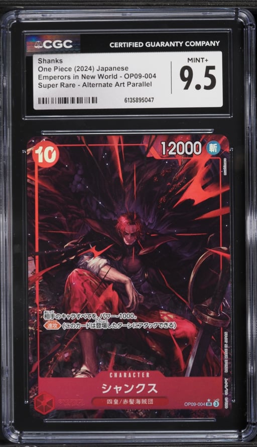 2024 One Piece Japanese Emperors In The New World Alt Art Shanks #OP09-004 CGC 9.5 MINT+