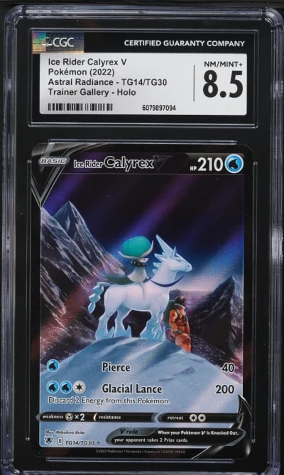 2022 Pokemon SWSH Astral Radiance CHR Ice Rider Calyrex V #TG14 CGC 8.5 NM-MT+