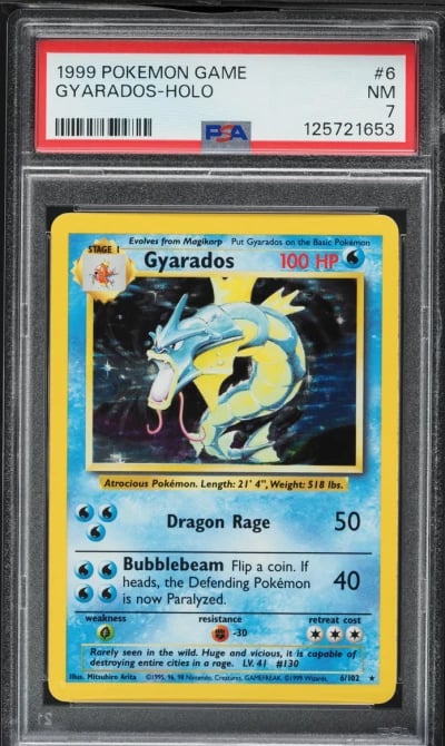 1999 Pokemon Base Set Holo Gyarados #6 PSA 7 NRMT