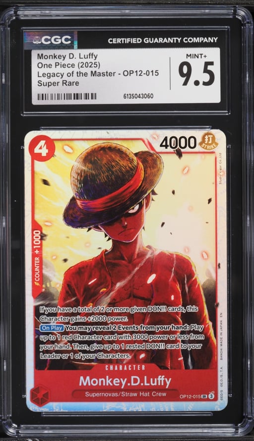 2025 One Piece Legacy Of The Master SR Monkey D. Luffy #OP12-015 CGC 9.5 MINT+