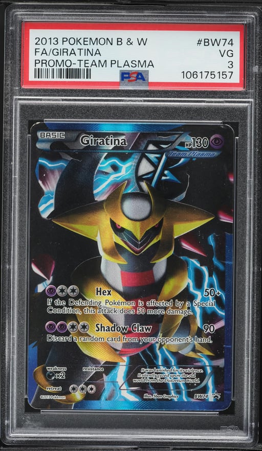 2013 Pokemon Black & White Promo Team Plasma Full Art Giratina #BW74 PSA 3 VG