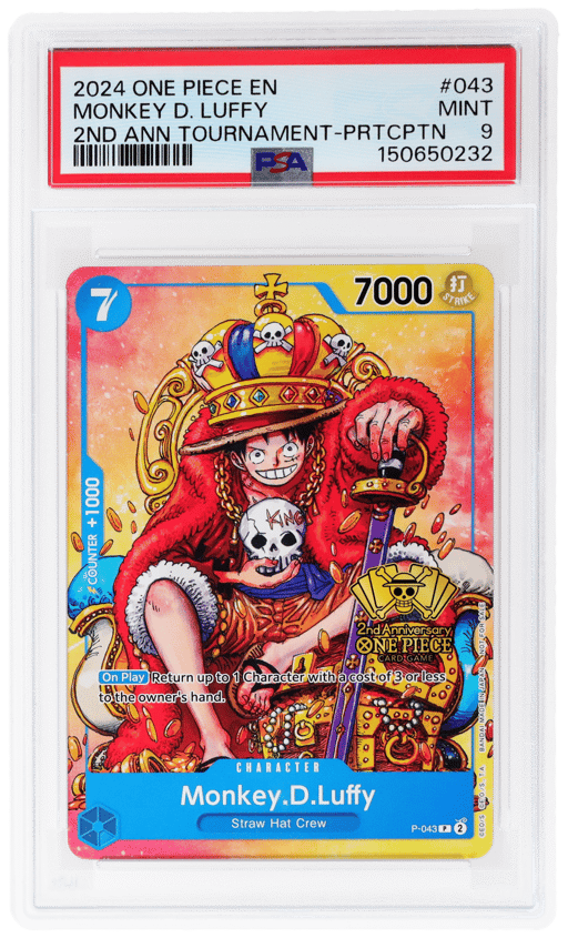 2024 One Piece Tournament Promo 2nd Anniversary Tournament Participation Monkey D. Luffy #P043 PSA 9