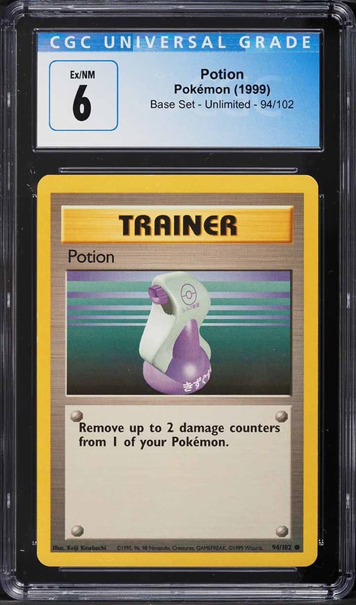 1999 Pokemon Base Set Potion #94 CGC 6 EXMT