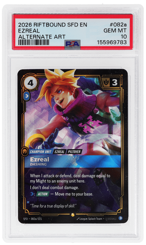2026 Riftbound: League of Legends Spiritforged Alternate Art Ezreal #082A PSA 10