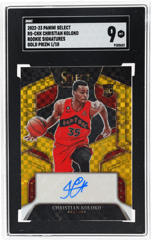2022 Panini Select Rookie Signature Gold Prizm Christian Koloko #RSCKK 1/10 SGC 9