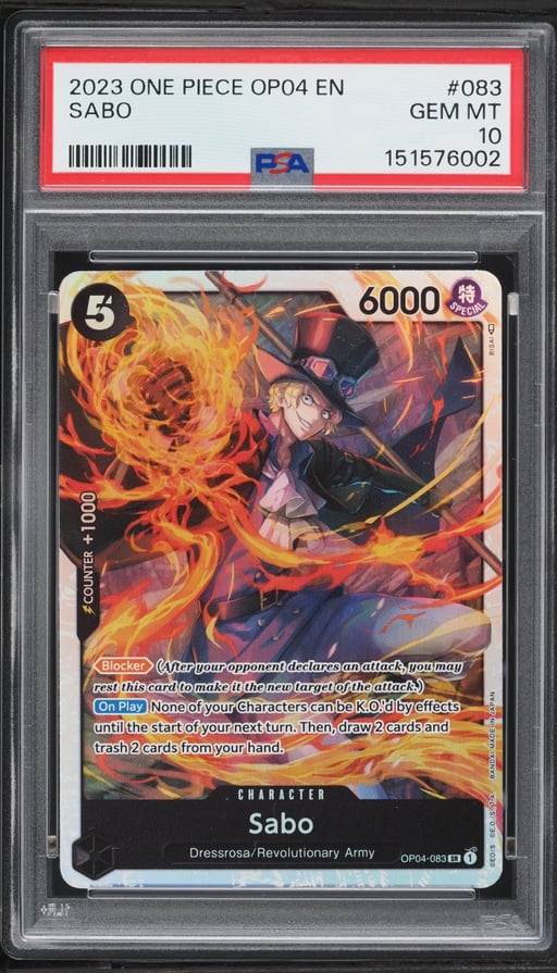 2023 One Piece Kingdoms Of Intrigue SR Sabo #OP04-083 PSA 10 GEM MINT
